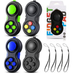 Skylety Cam Fidget Pad Controller 4 piece pack front view showcasing handheld sensory design.