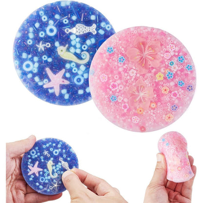 SWAKER skin picking fidget front view of two colorful silicone pads