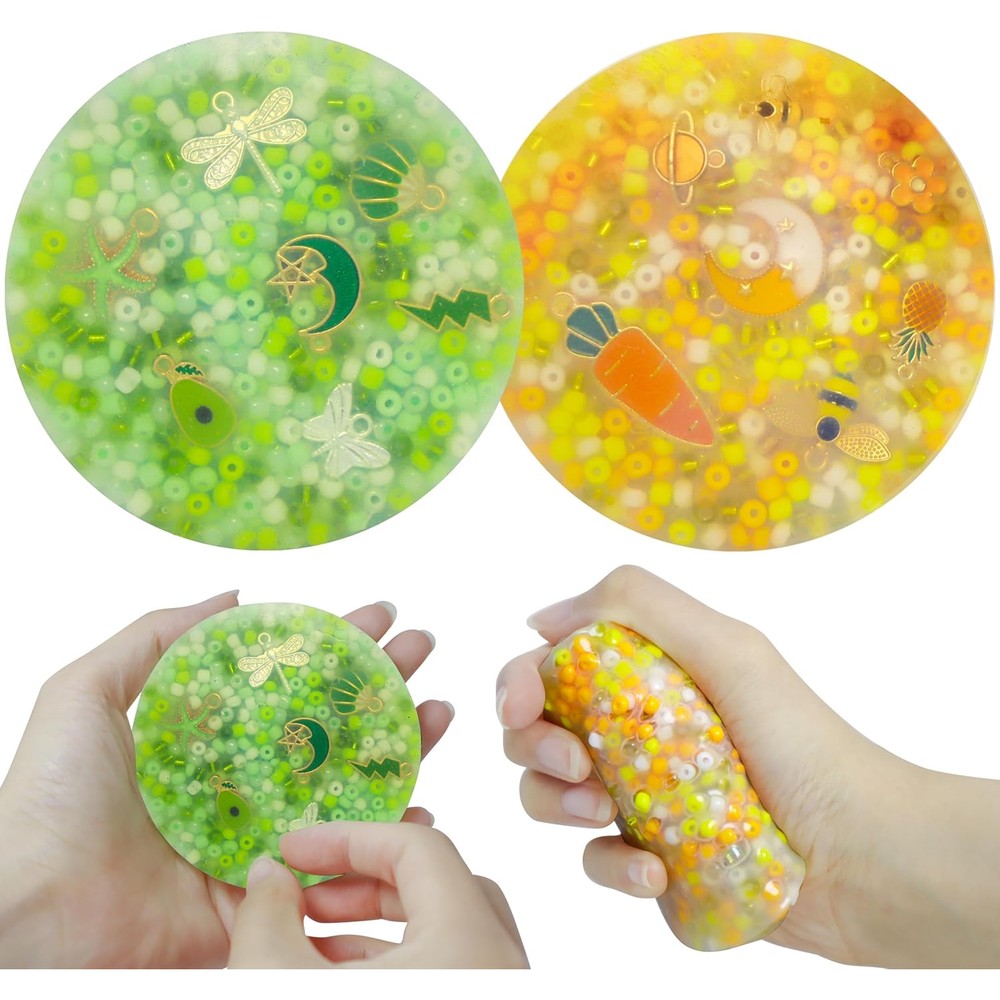 Achilleas Picky Pad skin picking fidget toy front view showing two green silicone pads with embedded colorful beads