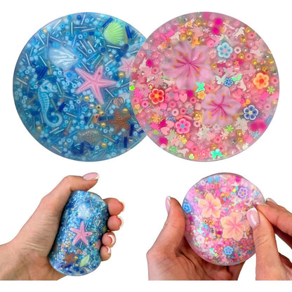 Generic Picky Pad 2 Pieces front view showing flower and ocean themes