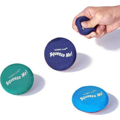 NESOHC-LLEW finger squeeze fidget for adults pack of three shown from a clear front view.