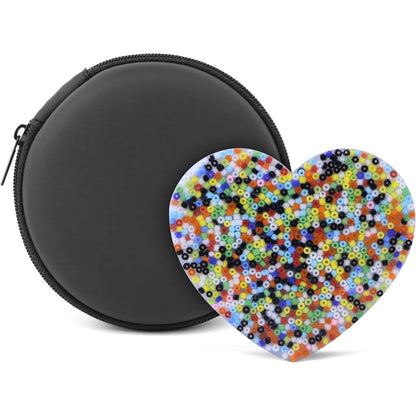 RadBizz Picky Pad skin picking fidget toy front view showing heart shape with embedded beads.