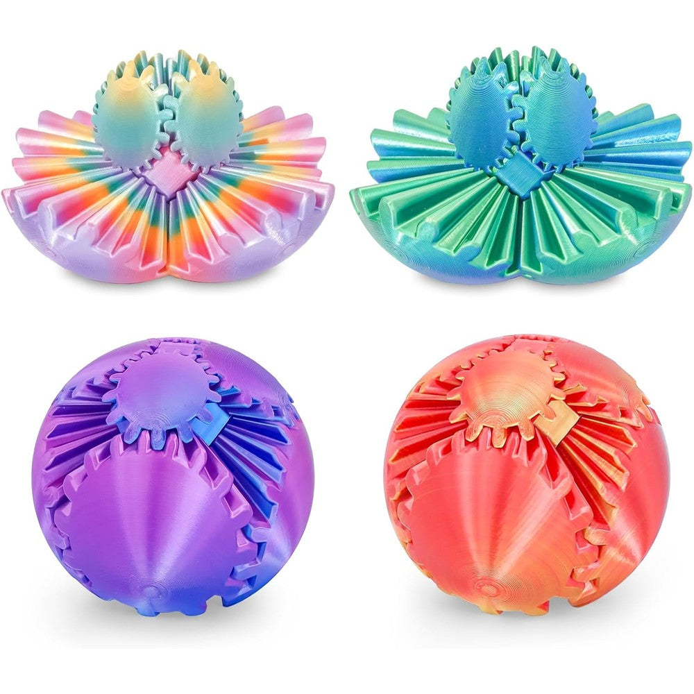 Sybedu 4 Pack Gear Ball Fidget Toys front view showing all four colorful spheres.