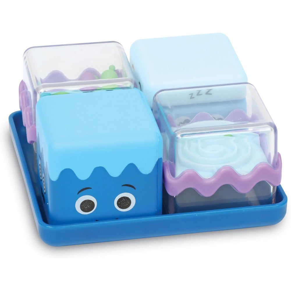 Learning Resources Cool Down Cubes Sensory Fidget Set front view in tray