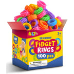KLT 100 pack textured sensory fidget rings front view