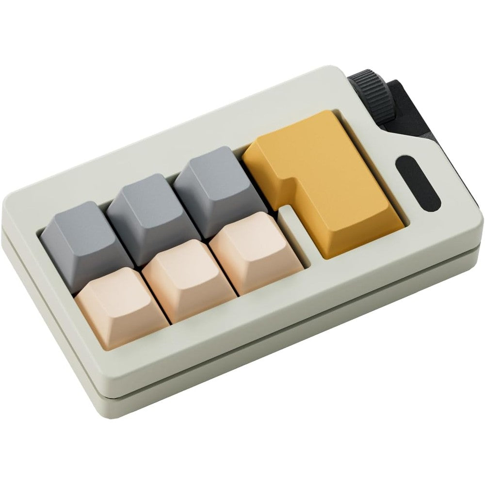Zioyihan keyboard fidget clicker toy for adults front view showing grey and cream mechanical keys