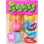 Crayola Globbles 16 Count pack front view showcasing vibrant sticky sensory squish toys.