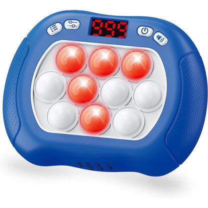 Intoypad Light Up Fidget Toy for Kids Electronic Quick Push Bubble Game Controller with Six LED Display Modes and Nine Hundred Ninety Nine Levels Blue - Image 1