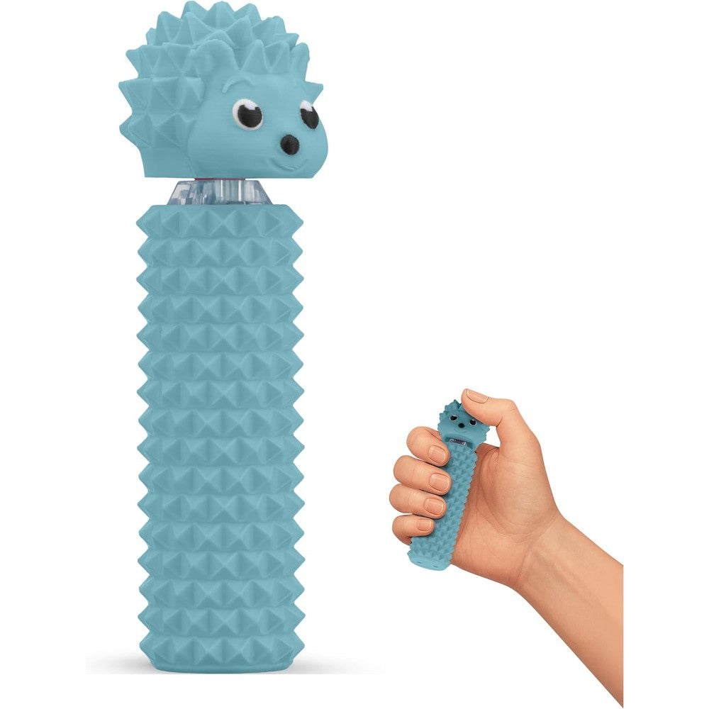 Distractibles Hedgy blue sensory pain stim fidget clicker front view for stress relief.