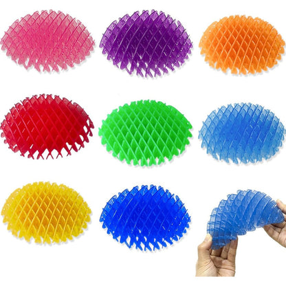 Seven Seas stretchy fidget worm toy eight pack front view displaying bright assorted colors.
