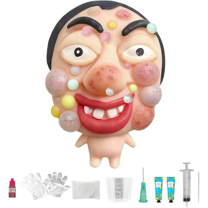 CIYOJA pimple popping toy front view showcasing the large silicone face mold with realistic pore cavities