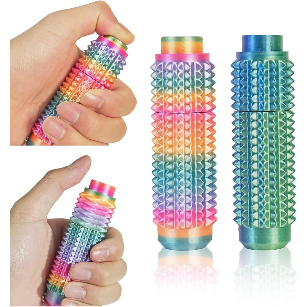 SnapMorph Little Ouchies Fidget Toys front view showcasing green and colorful options for anxiety relief.