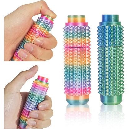 SnapMorph Little Ouchies Fidget Toys front view showcasing green and colorful options for anxiety relief.