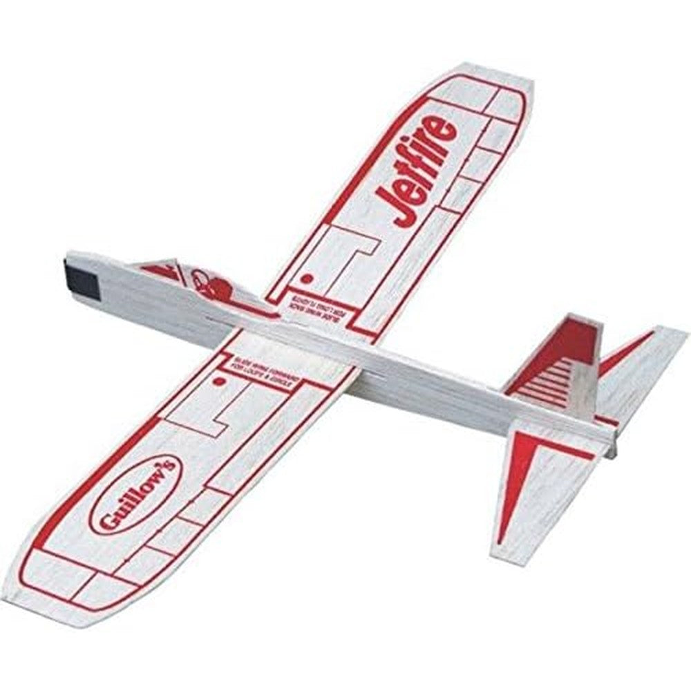 Toysmith Guillows Jet Fire Balsa Wood Glider authentic imported toy airplane front view