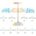 Toyvian rubberband powered airplane kits front view showing colorful foam glider planes.