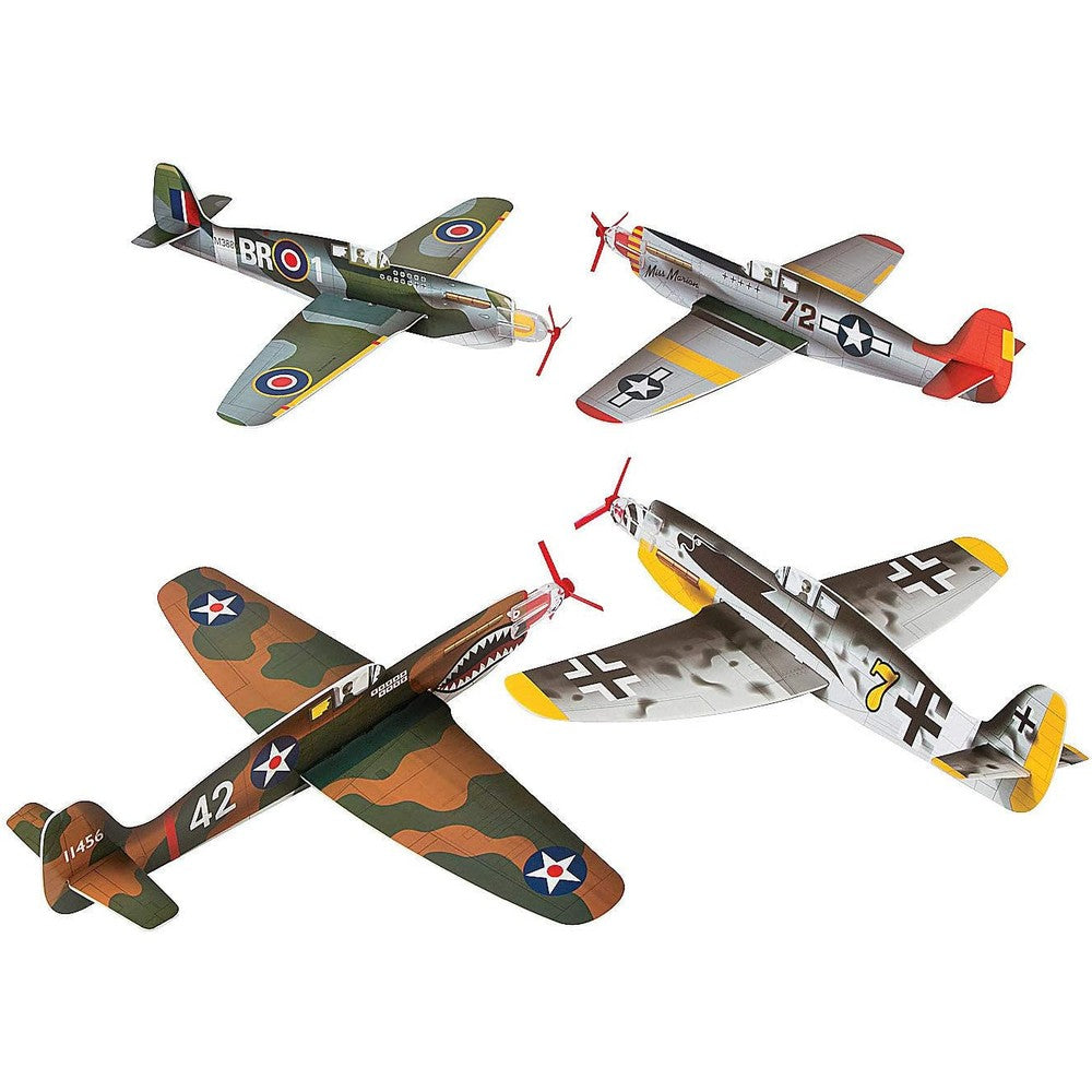 Fun Express Large World War Two Fighter Plane Gliders package front view featuring twelve assorted historic foam aircraft toys.