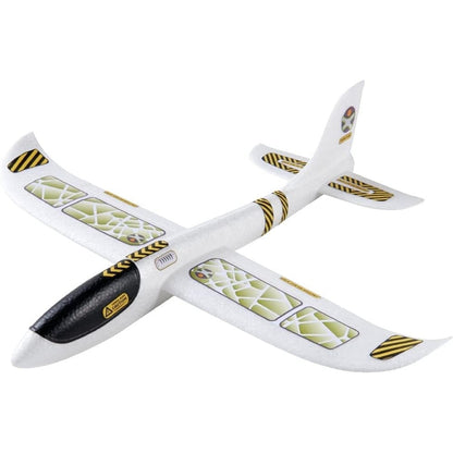 HABA Terra Kids Hand Glider front view showing aerodynamic styrofoam construction.