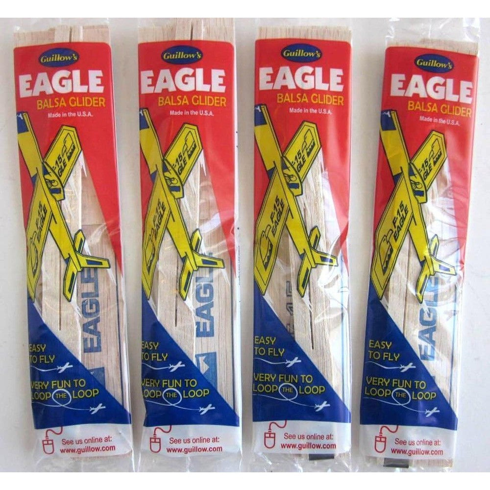 Guillow's Eagle F-15 Balsa Wood Jet Airplane Glider package front view classic hobby toy