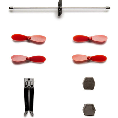 PowerUp Spare Parts Kit 4.0 front view of replacement propellers and bumper components for remote control paper plane