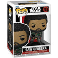Funko Pop Star Wars Andor Saw Gerrera vinyl figure front view in official packaging