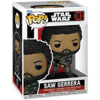 Funko Pop Star Wars Andor Saw Gerrera vinyl figure front view in official packaging