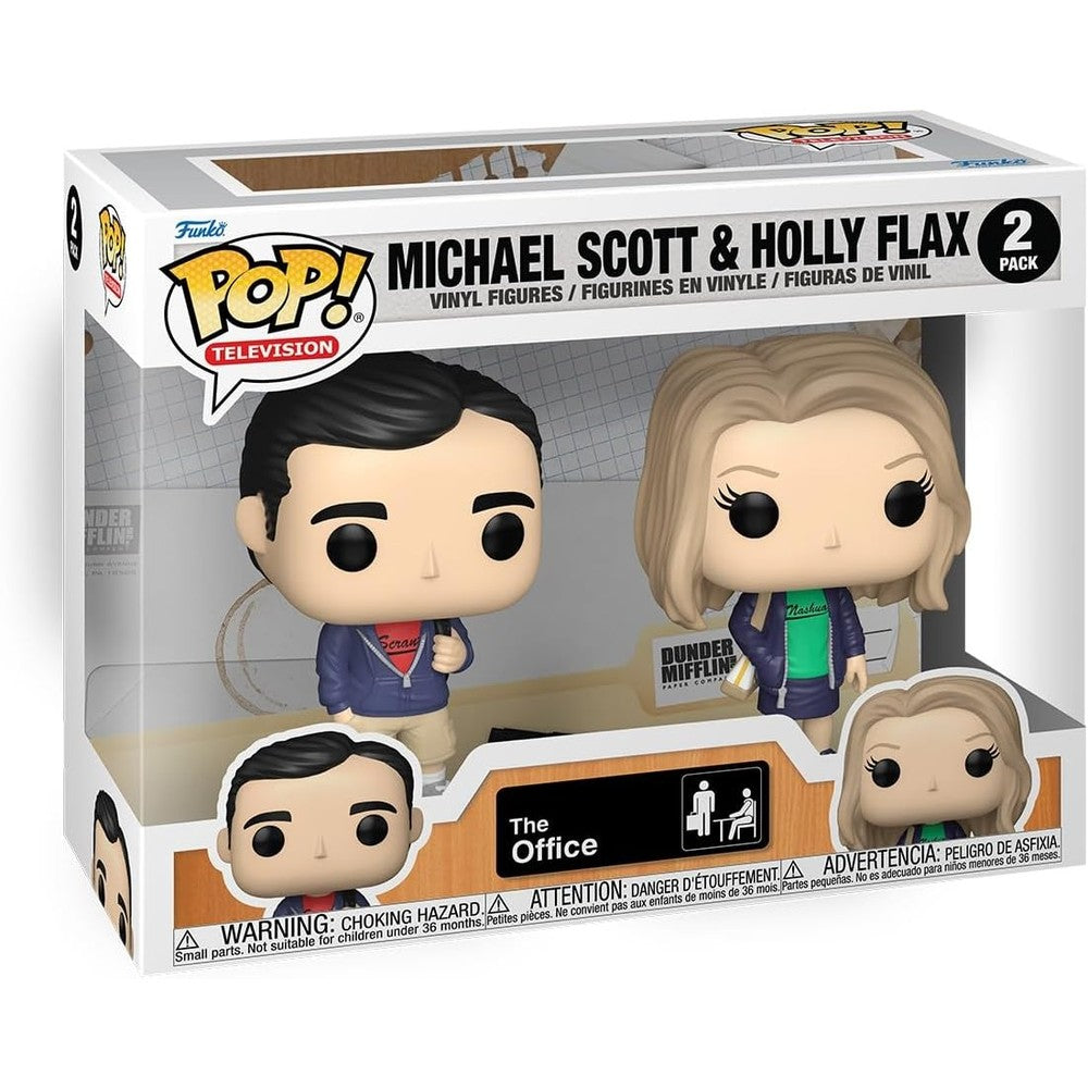 Funko Pop The Office Michael Scott and Holly Flax 2-pack vinyl figures front view