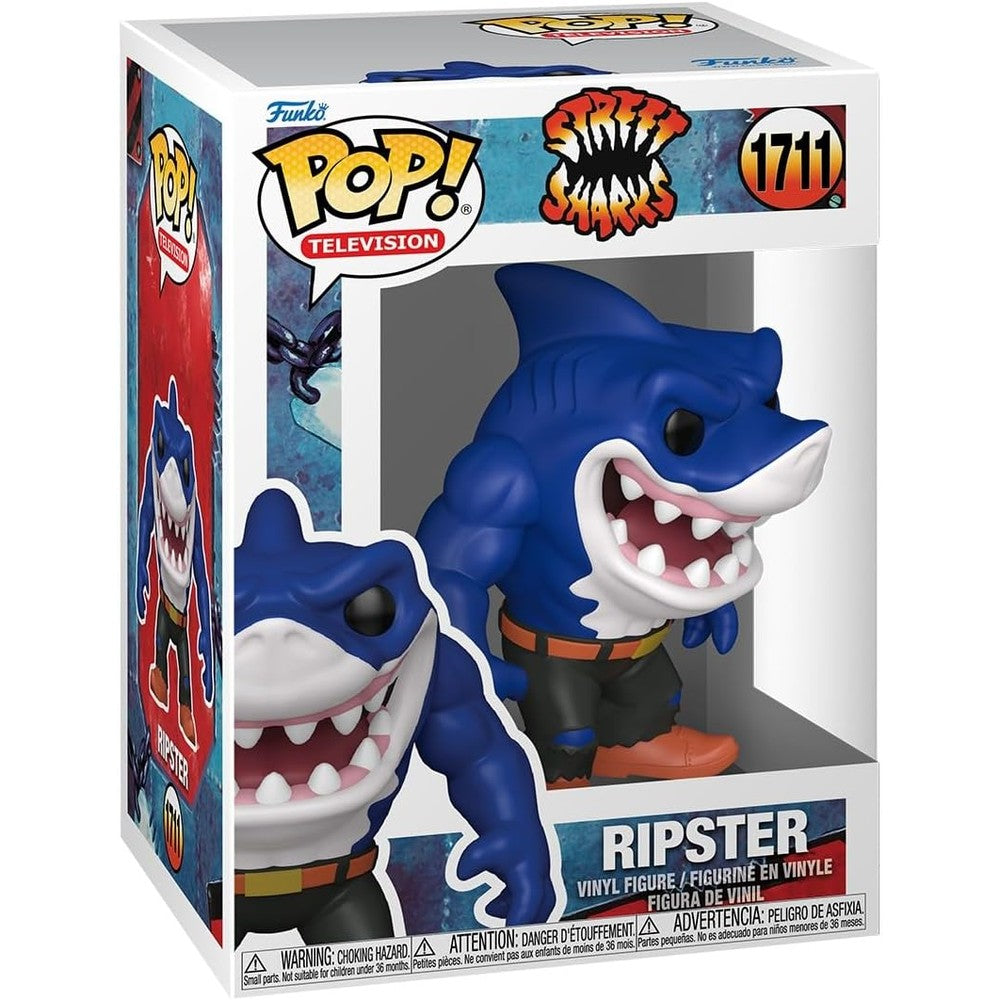 Funko Pop Television Street Sharks Ripster vinyl figure front view collection showcase