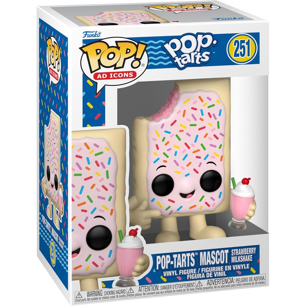 Funko Pop Ad Icons Kelloggs Pop Tarts Mascot Strawberry Milkshake front view collectible packaging