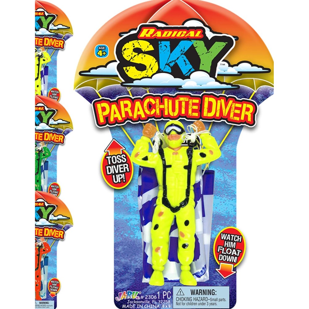 JA-RU Parachute Action Figure Toy front view showing the green army soldier figurine.