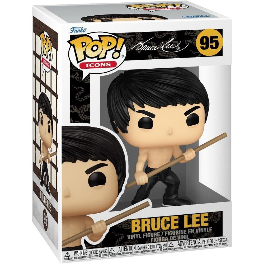 Funko Pop Icons Bruce Lee vinyl figure front view in packaging