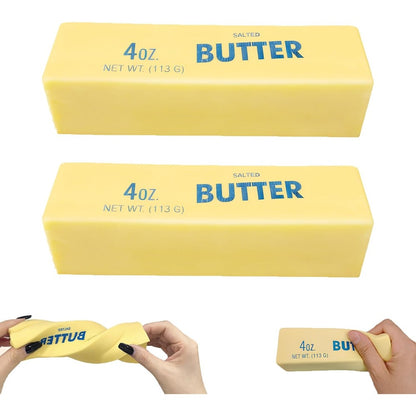 Fymoq Butter Squishy stress relief toy front view on desk