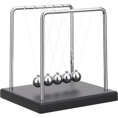 QLKUNLA Newtons Cradle balance balls front view on wooden desk