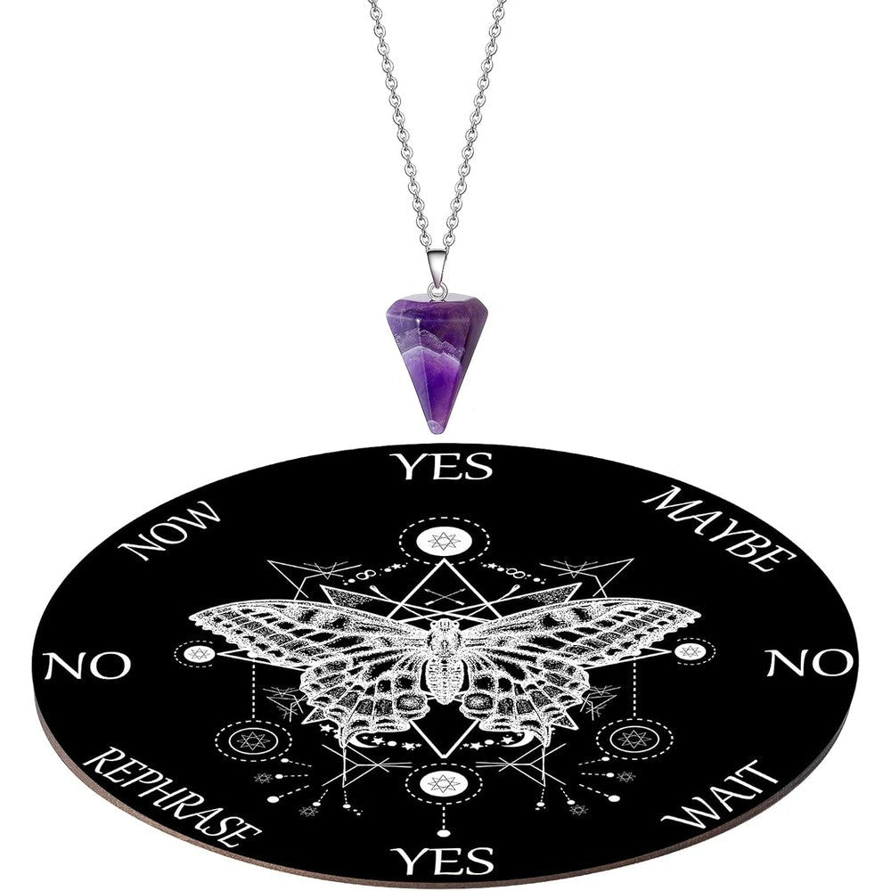 Blulu pendulum board set wooden divination tool top view