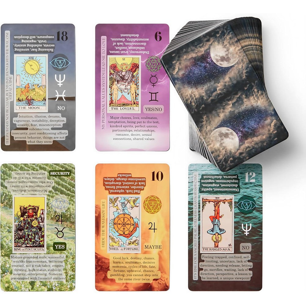 Witchy Cauldron Beginner Tarot cards front view deck layout