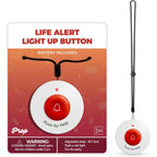 SYNLETT light-up fake life alert button prop front view showing the push for help button.