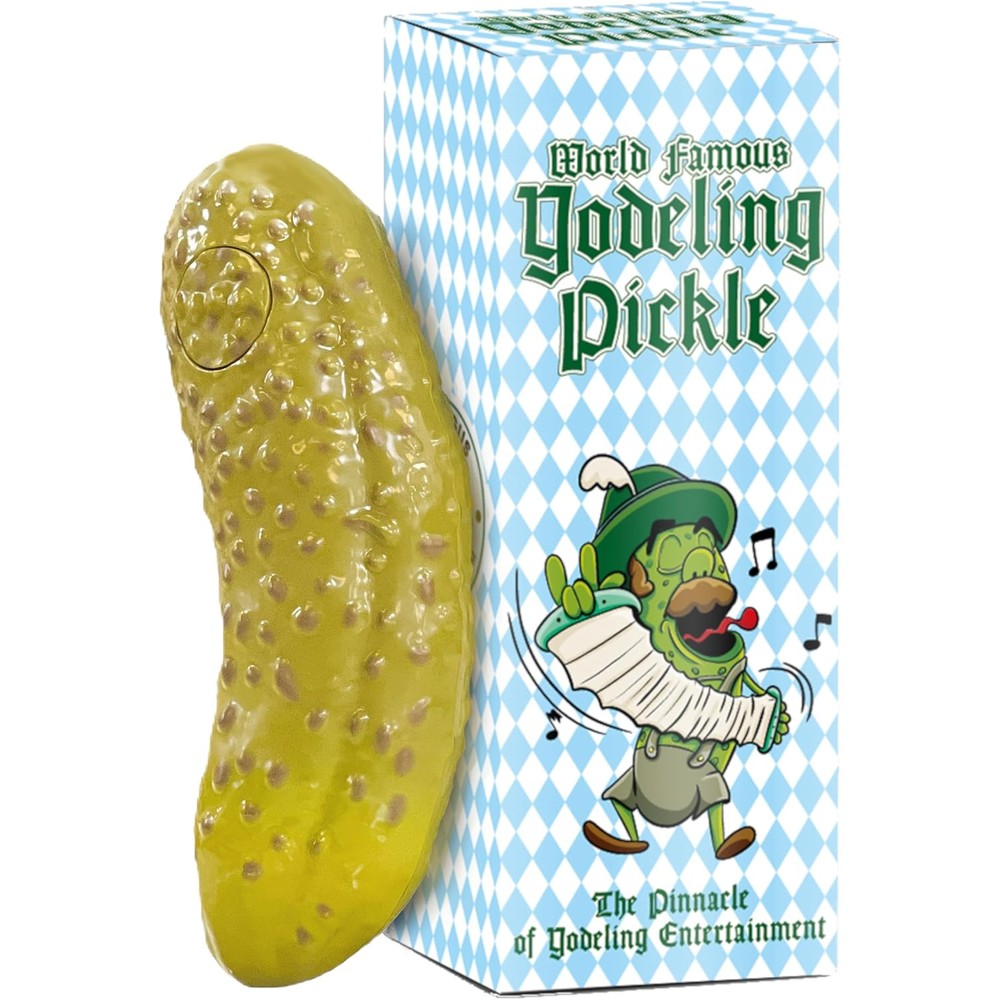 DR DINGUS Yodeling Pickle front view authentic musical novelty toy packaging