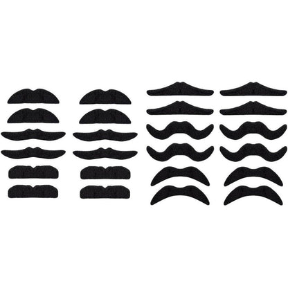 LuckyStar365 Novelty Fake Mustaches front view showing six different styles