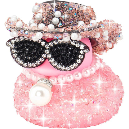 Wonuu Pink Diamond Rubber Duck car dashboard ornament front view