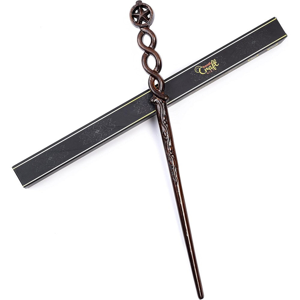 Handicraftviet hand carved wooden magic wand front view