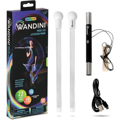 Wandini Glow.0 LED magic wand front view showing glowing colors