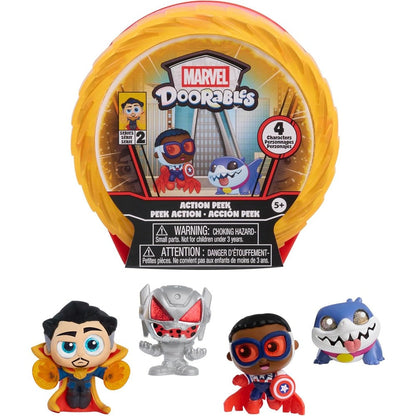 Just Play Disney Doorables Marvel Action Peek Series 2 box packaging showing the interdimensional portal door theme.