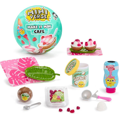 MGA's Miniverse Make It Mini Cafe Series 6 front view of teal mystery ball packaging.