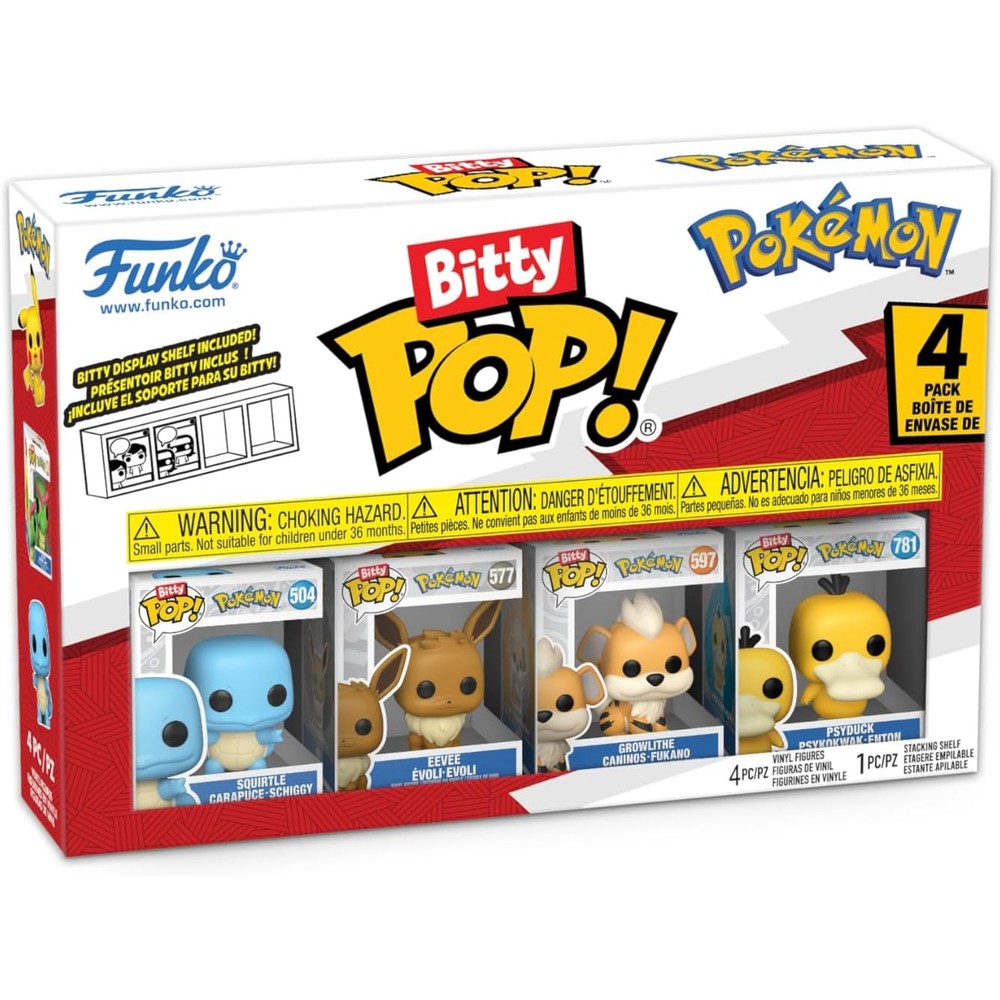 Funko Bitty Pop Pokemon Series 4 front view of packaged Squirtle 4-pack