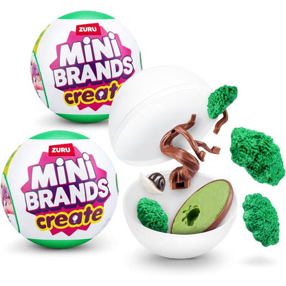 ZURU Mini Brands Create Garden Capsule Two Pack front view showing the green botanical themed mystery packaging.