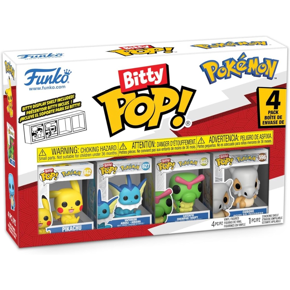 Funko Bitty Pop Pokemon Pikachu four pack front view of miniature vinyl figures