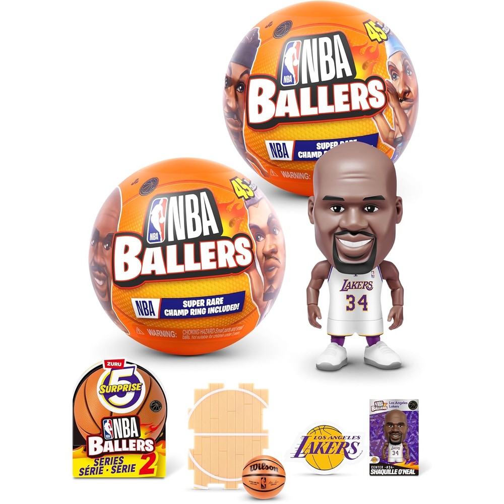 5 Surprise ZURU NBA Ballers Series 2 unboxing capsule front view showing sports collectible theme
