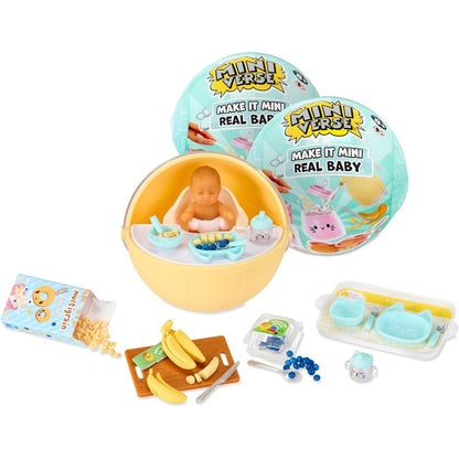 MGA's Miniverse Make It Mini Real Baby 2 Pack front packaging view showing mystery blind capsules.