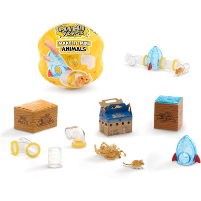 MGA's Miniverse Make It Mini Animals Series 2 front view of the yellow mystery capsule ball packaging