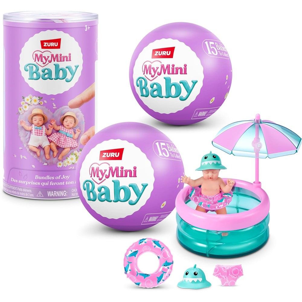 ZURU My Mini Baby Series 2 front view of twin packaging capsules.