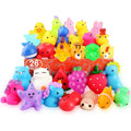 Nobasco mochi squishy toys twenty six pack front view showcasing a colorful assortment of miniature animal designs.
